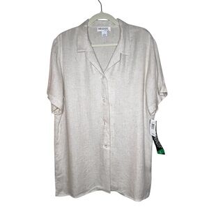 Vintage Briggs Flax Blend Lagenlook Button Down Dead Stock Size Large